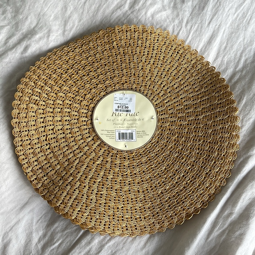 Set of 6- Wicker Round Placemats